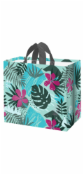 Taška nákupní 36 l MONSTERA fialové květy