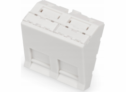Digitus Frontplatte 2Port abgewinkelt, für Rahmen DN-93802-5-SH (weiß, 45x45mm)