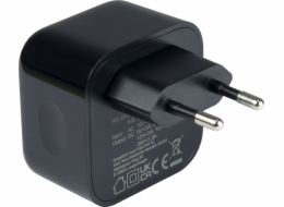 Inter-Tech Ladegerät PD-2036, 2x USB-C Charger (schwarz, ohne Kabel, PD 36 Watt)
