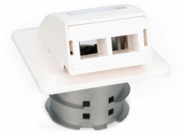 Digitus FTTH Glasfaser Unterputz-Wandanschlussdose, 2 Ports (weiß, für SC- und LC-Adapter)