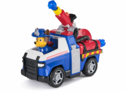 Spinmaster Paw Patrol Fire Rescue - Chases Rettungsfahrzeug (mit Geschoss-Abwurf und Chase Spielfigur)
