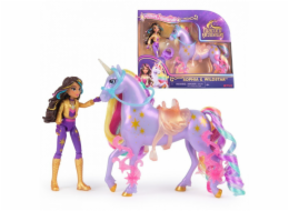 Spinmaster Unicorn Academy - Sophia und Einhorn Wildstar (mit echter Mähne und Schweif sowie Bürste)
