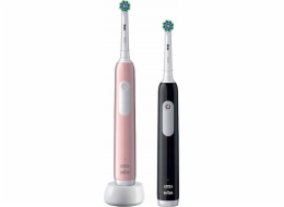 Oral-B Pro 1 Duo Cross Action mit 2. Handstück, Elektrische Zahnbürste (schwarz/pink)