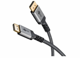 Goobay Plus DisplayPort 2.0/2.1 Kabel, 16K @ 60Hz, 80 Gbit/s (grau, 1 Meter)