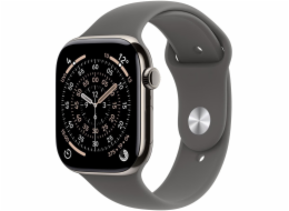 Apple Watch Series 11 (Titan Natur, Titangehäuse, 42 mm, Sportarmband steingrau S/M, Cellular)