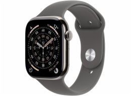 Apple Watch Series 11 (Titan Natur, Titangehäuse, 42 mm, Sportarmband steingrau M/L, Cellular)