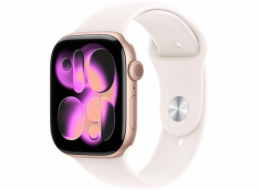 Apple Watch Series 11 (roségold, Aluminium, 46 mm, Sportarmband blassrosa M/L)