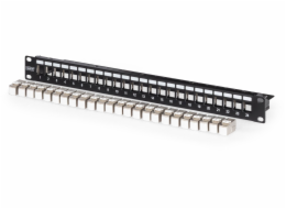 Digitus Modulares Patchpanel, 24-Port, bestückt mit 24x DN-93615 (schwarz, 1 HE, Rack Mount, geschirmt)