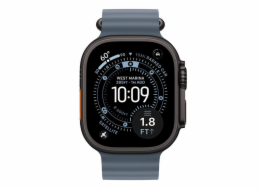 Apple Tmavě modrý řemínek Ocean pro pouzdro 49 mm - černé titanové komponenty
