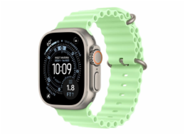 Apple Řemínek Ocean v neonově zelené barvě pro pouzdro o průměru 49 mm - prvky z přírodního titanu