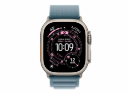 Apple Alpský světle modrý řemínek pro pouzdro 49 mm - velikost M - prvky z přírodního titanu