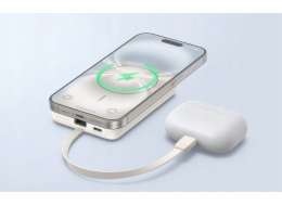 Ugreen PB760 10000mAh magnetická powerbanka, vestavěný kabel, 20W (béžová)