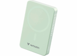 Verbatim Bezdrátová magnetická powerbanka Charge 'n' Go Essentials 10 000 mAh USB-C PD 3.0 zelená