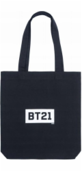 BT21 BT21 - Látková nákupní taška 28x40 cm (Černá)