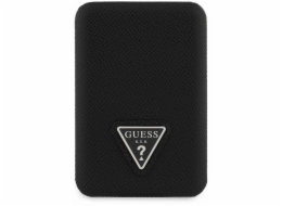 Guess Indukční powerbanka Grained Triangle 5000mAh 15W USB-C MagSafe černá