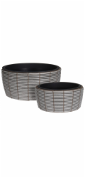 Květináč proutěný s vložkou sada 2 ks šedá KO-VN8000140