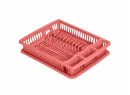 Odkapávač na nádobí plast 46 x 36,5 x 8 cm růžová KO-024001700ruzo
