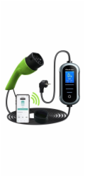 Qoltec Mobilní nabíječka pro elektromobily EV s regulací 2 v 1 Typ 2 | 3,5 kW | 230 V | Wi-Fi | TUYA | SMART LIFE | LCD | 5 m