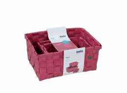 Sada košíků plast malinová červená 3 ks KL-24481