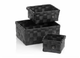 Sada košíků Neo PP plast černá 3 ks KL-24485