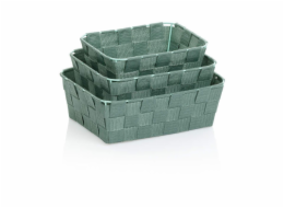 Sada košíků Alvaro plast vláknová páska limetková zelená 3 kusy KL-24518