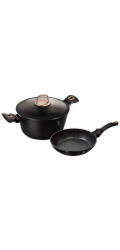 Sada nádobí s mramorovým povrchem 3 ks Black Rose Collection BH-8167