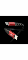 Hama 00201542 Extreme nabíjecí kabel, USB-C - USB-C 1,5 m nylon černý/červený