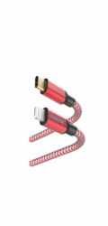 Hama 00201562 reflexní nabíjecí kabel, USB-C - Lightning 1,5 m nylon červený
