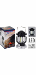 Lucerna s LED žárovkou kempingová 10 x 16 cm kovová černá KO-CX7000070