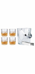 Whiskey set 4 sklenice s kbelíkem na led a kleště HT-22180718