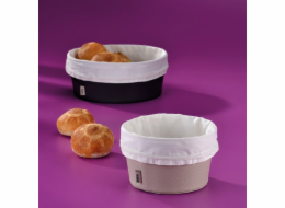 Košík na chleba Grana PU kůže stříbrná šedá 11,0cm 19,0cm KL-12545