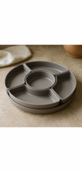 Misky servírovací s tácem sada 6 ks šedá KO-177602550seda