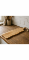 Prkénko krájecí a servírovací teak s rukojetí 59x20 cm KO-J18000040