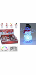Ozdoba vánoční svítící LED sněhulák 11 cm 4 druhy