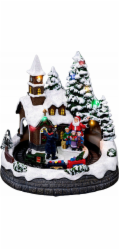 Fééric Lights and Christmas Vánoční světla a kostel s vánočním betlémem a LED osvětlením
