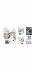 Dekorace vánoční sněhulák a anděl LED 17 cm