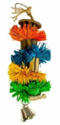 Duvo+ PTAČÍ HRAČKA RAFFIA POMPOMS 29x8,9x8,9cm
