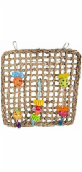 Duvo+ DUVO+ HRAČKA PRO PTÁKY SÍŤKA Z MOŘSKÉ TRÁVY S RAŠÍKY 41x37cm
