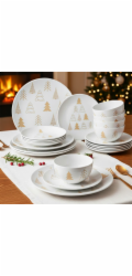 Jídelní sada talířů Vánoční 18 ks White Trees HT-23106422