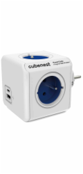 Cubenest Powercube Original USB PD 20W, A+C, 4× zásuvka, bílá/modrá, dětská pojistka, uzemnění, max. 16A/250V~3680W