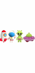Svietidlo Strend Pro Keychain, kľúčenka, prívesok so zvukom, raketa/ufo/kozmonaut/vesmírna loď, LED 