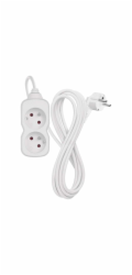 Emos prodlužovací kabel 3 m / 2 zásuvka / bílý / PVC / 1 mm2