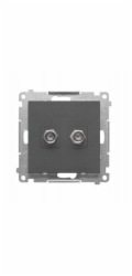 Kontakt-Simon Anténní zásuvka typ F 55 TASF2.01/116 dvojitý modul. Pro individuální instalace. Grafitově matný.