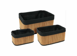Sada košíků 3 ks bambus/len KO-KR9000090