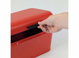 Chlebník Frisca kov, červená 30x18x16,5 cm KL-12846