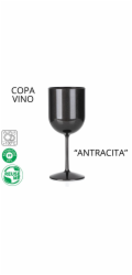Pohár na víno antracit 6 ks 450 ml plast
