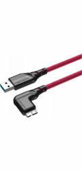 Ednet USB kabel Mathorn MTC-521M Foto kabel 5m 10Gbps USB A - MicroB 90° purpurová