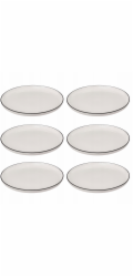 Secret de Gourmet Porcelánové talíře ALIX, černý okraj, 6 kusů x O 27 cm