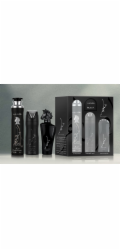 NoName SADA LATTAFA Maahir Black Edition EDP sprej 100ml + PARFÉMOVANÝ SPREJ 200ml + OSVĚŽOVAČ VZDUCHU 300ml
