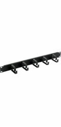 Techly Organizér kabelů 305922 pro 19" rackové skříně, 1U, držáky 5 x 65 mm, černý